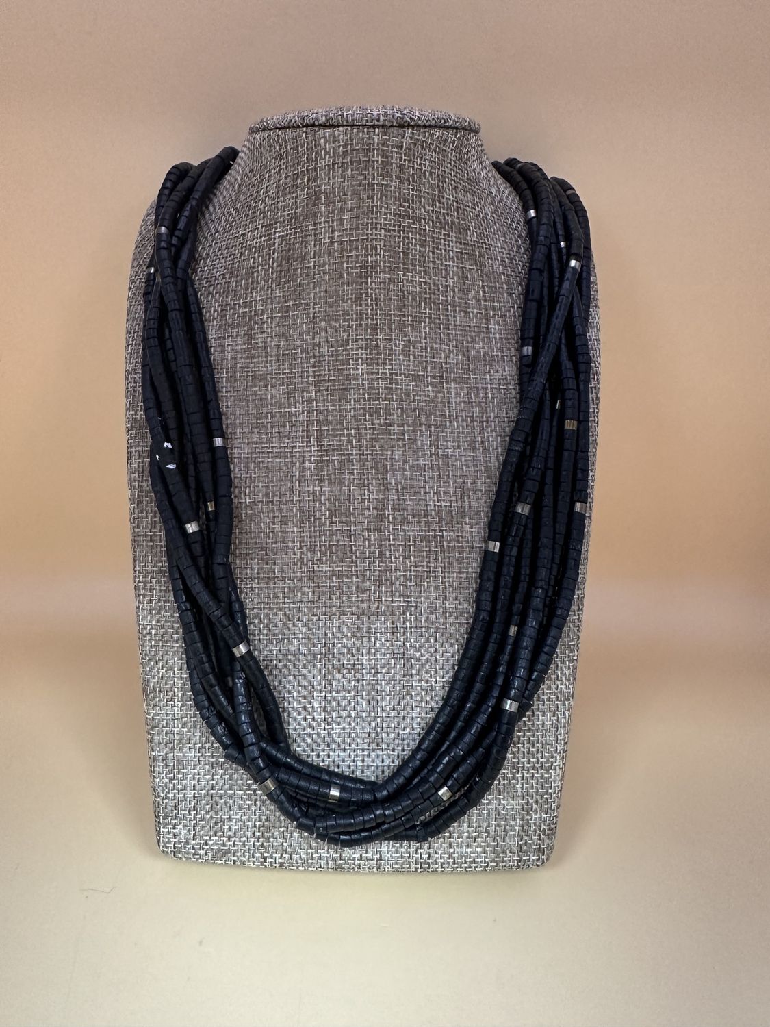 Jewelry. Necklace. Black Beads. Vintage 24&quot;L