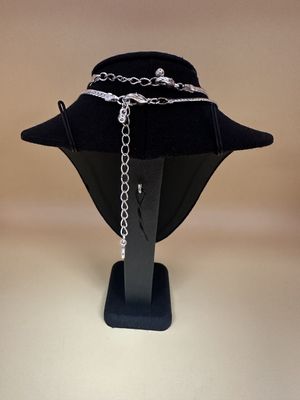 Jewelry. Avon. Silver &amp; Rhinestone Necklace (16-18.75"L) &amp; Bracelet (7"L) Set. Vintage.