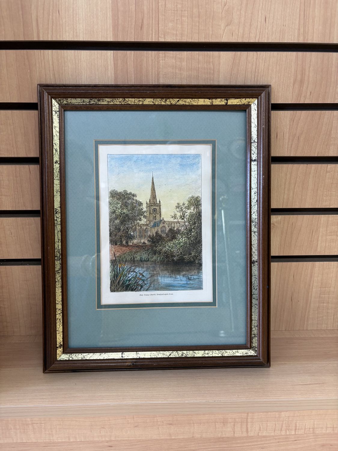 Artwork (Watercolor). England. Holy Trinity Church, Stratford-upon-Avon. 15.25Hx12.5W