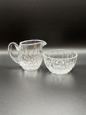 Crystal. Ireland. Waterford. Small Sugar (3.25"W) and Creamer (2.75"H) Set