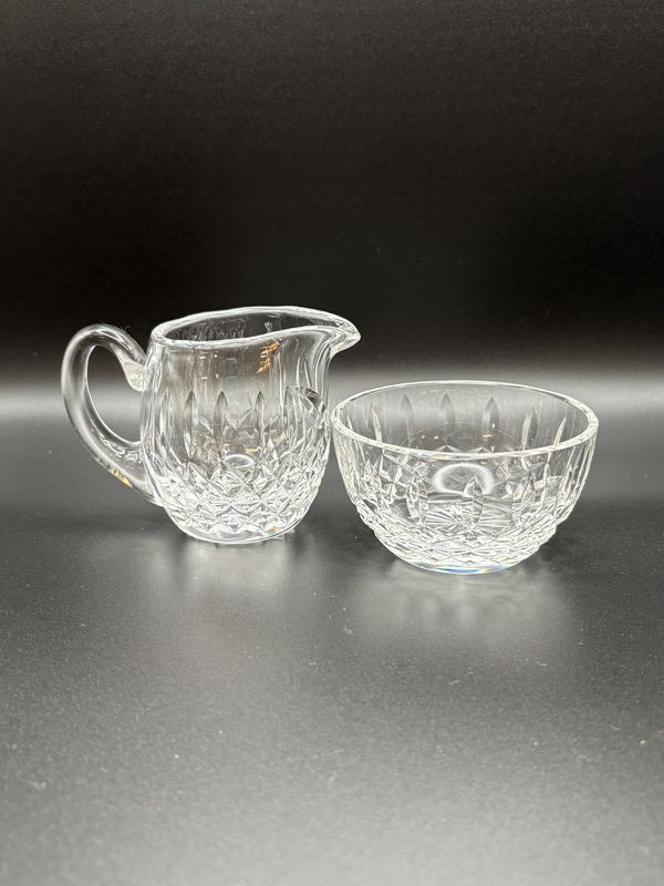 Crystal. Ireland. Waterford. Small Sugar (3.25&quot;W) and Creamer (2.75&quot;H) Set