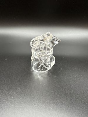 Figurine. Germany. Gorham. Crystal Bear in Stocking. 2.5"H