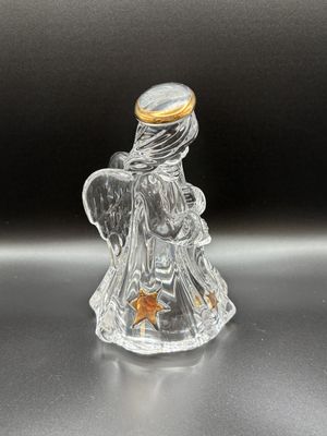 Figurine. Mikasa. Angel Playing a Flute. Crystal w/Gold Accents. 6"H