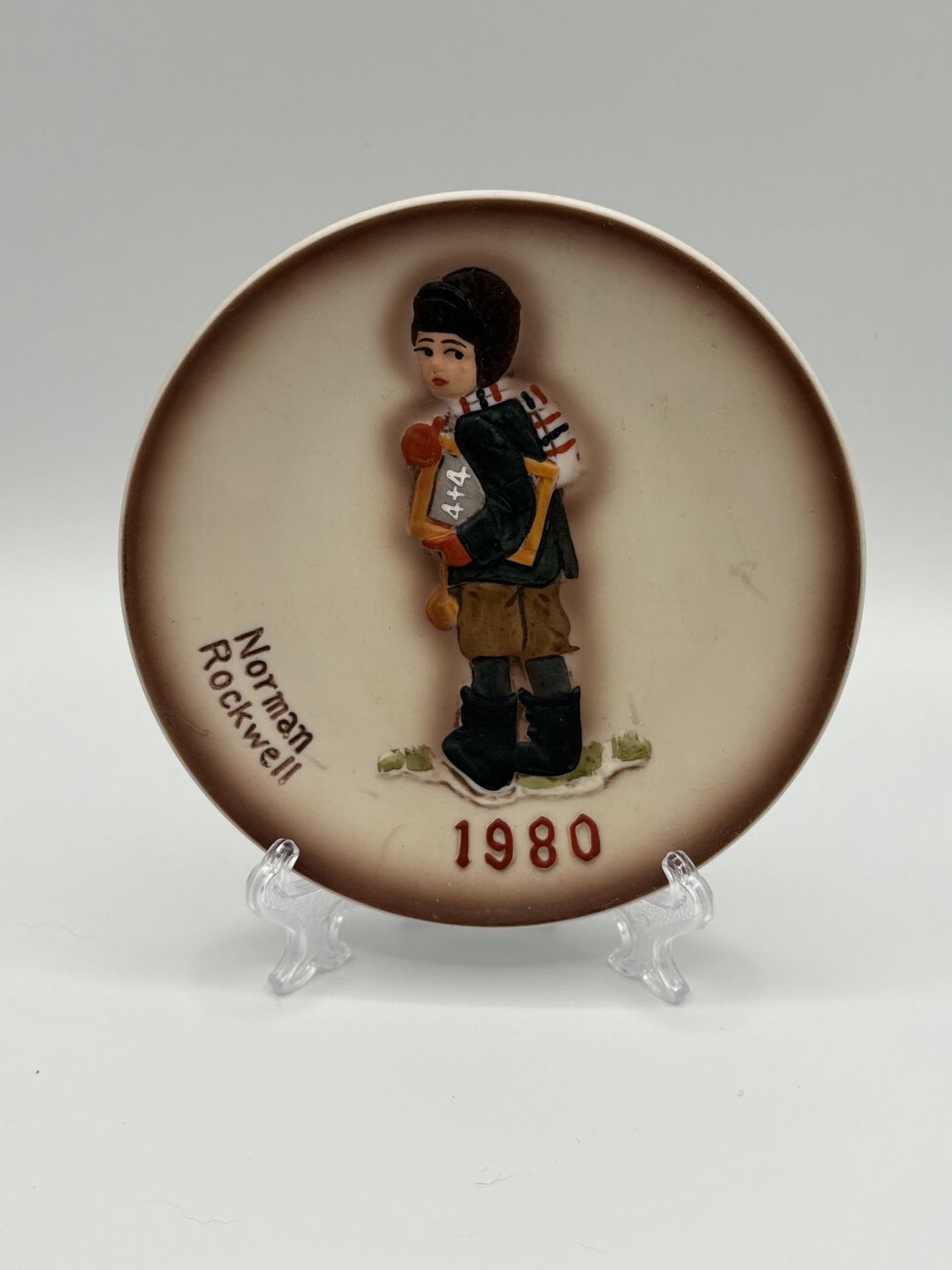 Porcelain. USA. Knowles. Limited Edition Norman Rockwell &quot;Back to School&quot; Decorative Plate. 4.25&quot;W