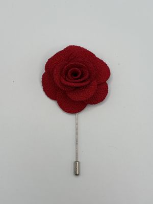 Jewelry. Pin. Red Rose (Fabric). 2.25"W