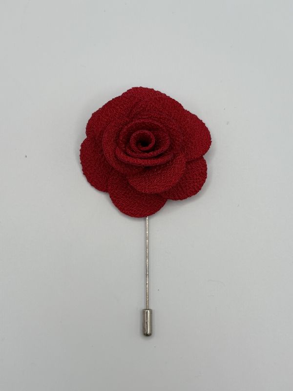 Jewelry. Pin. Red Rose (Fabric). 2.25&quot;W