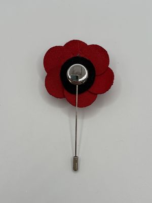 Jewelry. Pin. Red Rose (Fabric). 2.25"W