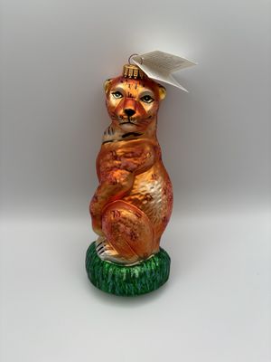 Ornament. Poland. Christopher Radko. "Sitting Pretty" Cheetah. Rare. 8"H