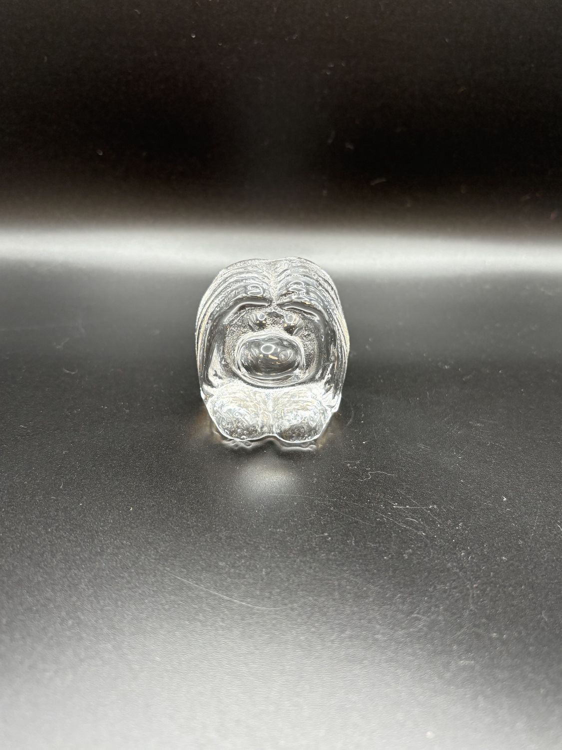 Glass. Sweden. Bergdala. Tomte Troll Figurine. 2&quot;H