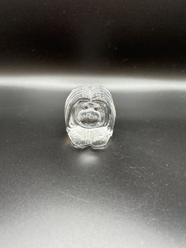 Glass. Sweden. Bergdala. Tomte Troll Figurine. 2&quot;H