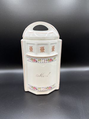 Kitchen Misc. Germany. Ceramic Canister Set. Antique. 10-Pieces + Lids. 9.75"H