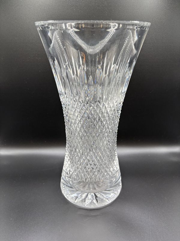 Crystal. Vase. Diamond Cut. 11.75&quot;H