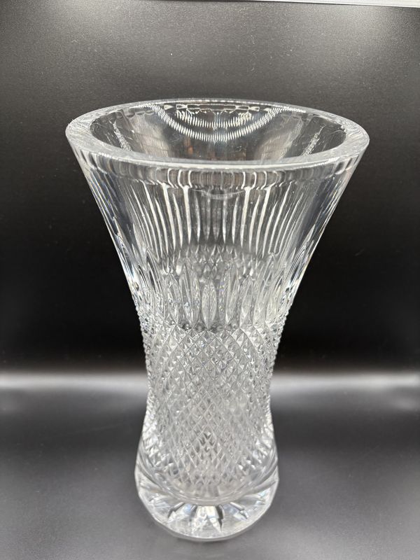 Crystal. Vase. Diamond Cut. 11.75"H