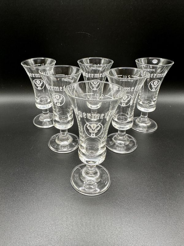 Drinkware. Germany. Jagermeister. Shot Glasses (Set of 6). 1.63&quot;H