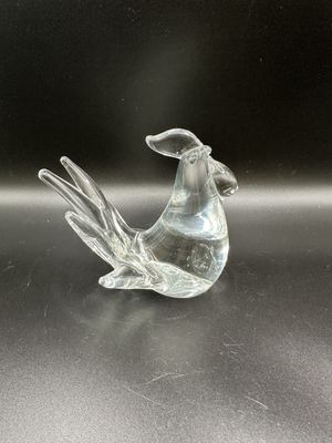 Crystal. Rooster. Clear. 4.25"'H
