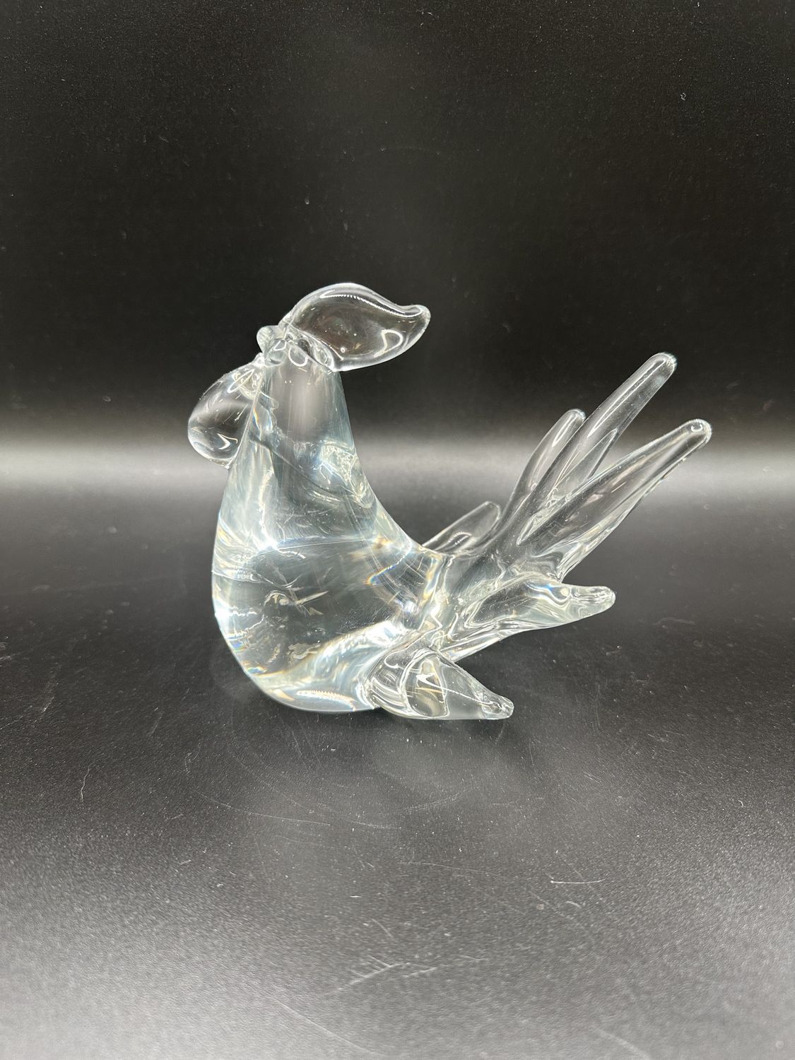 Crystal. Rooster. Clear. 4.25&quot;&#39;H