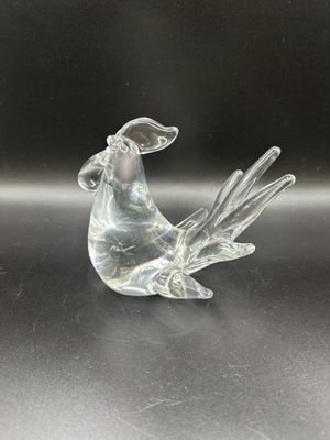 Crystal. Rooster. Clear. 4.25"'H