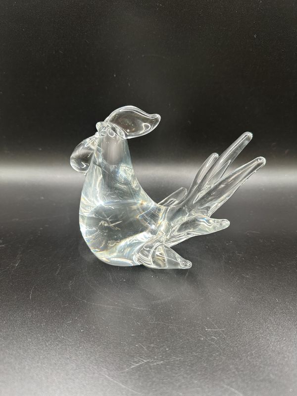 Crystal. Rooster. Clear. 4.25&quot;&#39;H