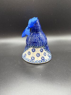 Polish Pottery. Poland. Boleslawiec. Bell. Gnome. 4.5"H