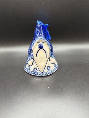 Polish Pottery. Poland. Boleslawiec. Bell. Gnome. 4.5"H