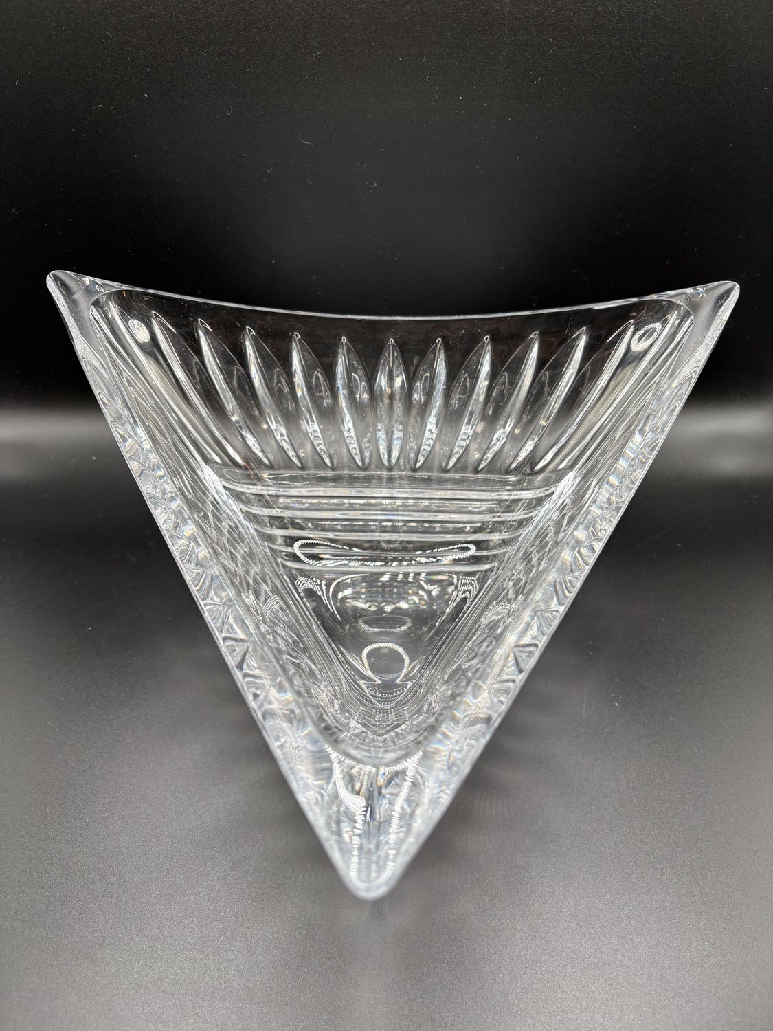 Crystal. Slovenia Mikasa. Bowl. &quot;Twilight&quot; Triangle Shape. 11.25&quot;W