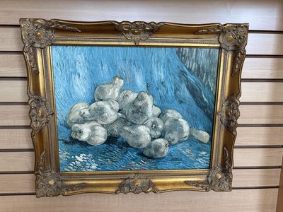 Artwork. Van Gough Still Life w/Pears Reproduction. 24.75"Wx20.5"H