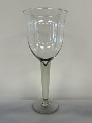 Glass. Water Goblets (Set of 7). Pale Green. 4"W x 9.75"H