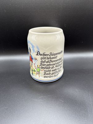 Stein. Germany. Gray Stein w/German Saying. 5.25"H
