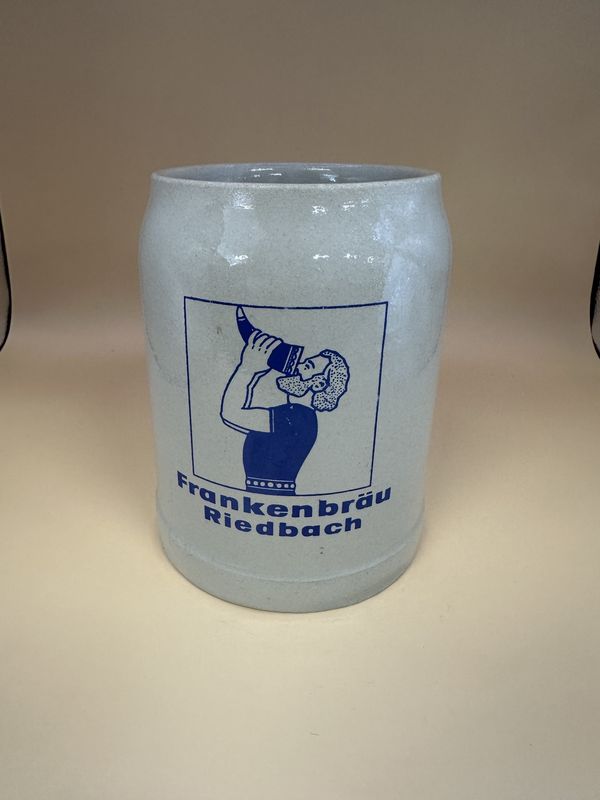 Stein. Germany. Frankenbrau Riedbach. Gray w/ Blue Letting. 5&quot;H