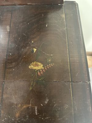 Furniture. USA. Dresser w/Mirror. Antique. Hand-painted Flowers. 43"W x 83"H