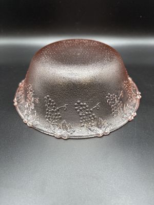 Glass. Depression. Pink w/ Grape Design. 7"W