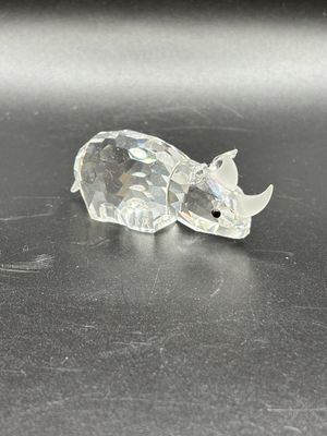 Figurine. Austria. Swarovski. Crystal #7622. Rhino. Box Included. 2.25"L