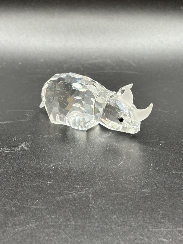 Figurine. Austria. Swarovski. Rhino. Box Included. 2.25&quot;L