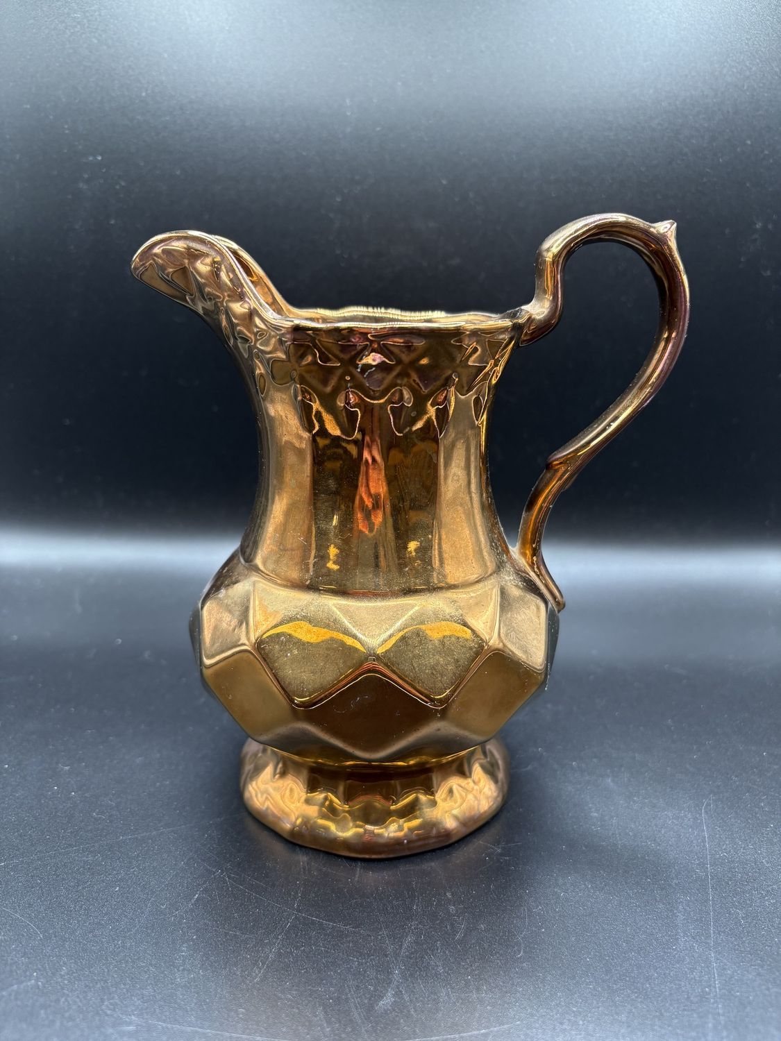 Dishware. England. Royal Victoria Pottery. Wade England. Copper Lusterware Pitcher. 6.5&quot;H