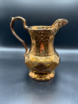 Dishware. England. Royal Victoria Pottery. Wade England. Copper Lusterware Pitcher. 6.5"H