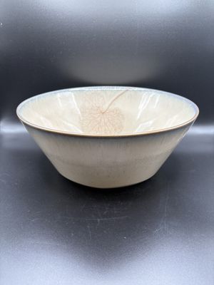 Ceramic. Portugal. Vista Alegre. Bowl [NEW]. Taupe with Gray Trim. 10.25"W