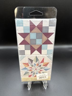 Home Decor. USA. Thirstystone. Coasters [NEW]. 4pk Barn Quilt Design Tumbled Tile. 4"W