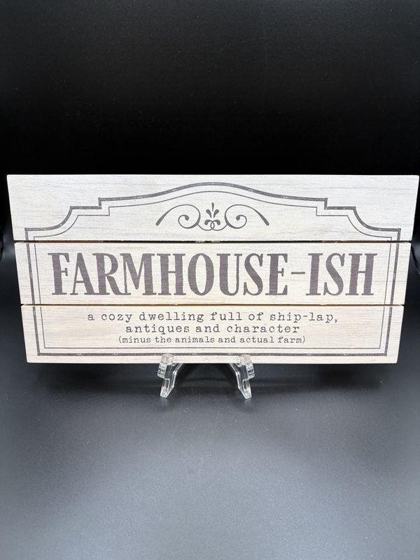 Home Decor. USA. Highland Home. Sign [NEW]. Farmhouse-ish Slatted Wooden Sign. 12&quot;W x 6&quot;H