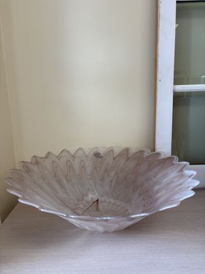 Home Decor. Italy. Murano. Bowl. Brown Artistic Glass w/Wavy Edges. 18"W