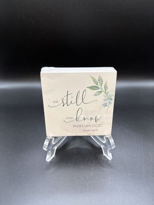 Home Decor. USA. Highland Home. Wooden Block [NEW]. Be Still and Know Decorative Block. 4"W