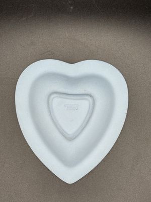 Jasperware. England. Wedgwood. Heart-shaped Dish. Blue and White. 4.75" L