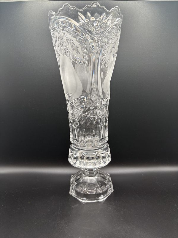Crystal. Germany. Bleikristall Vase. 12.75&quot;H