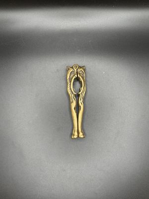 Kitchen Misc. Brass Fox Handheld Nutcracker. Vintage. 5" L