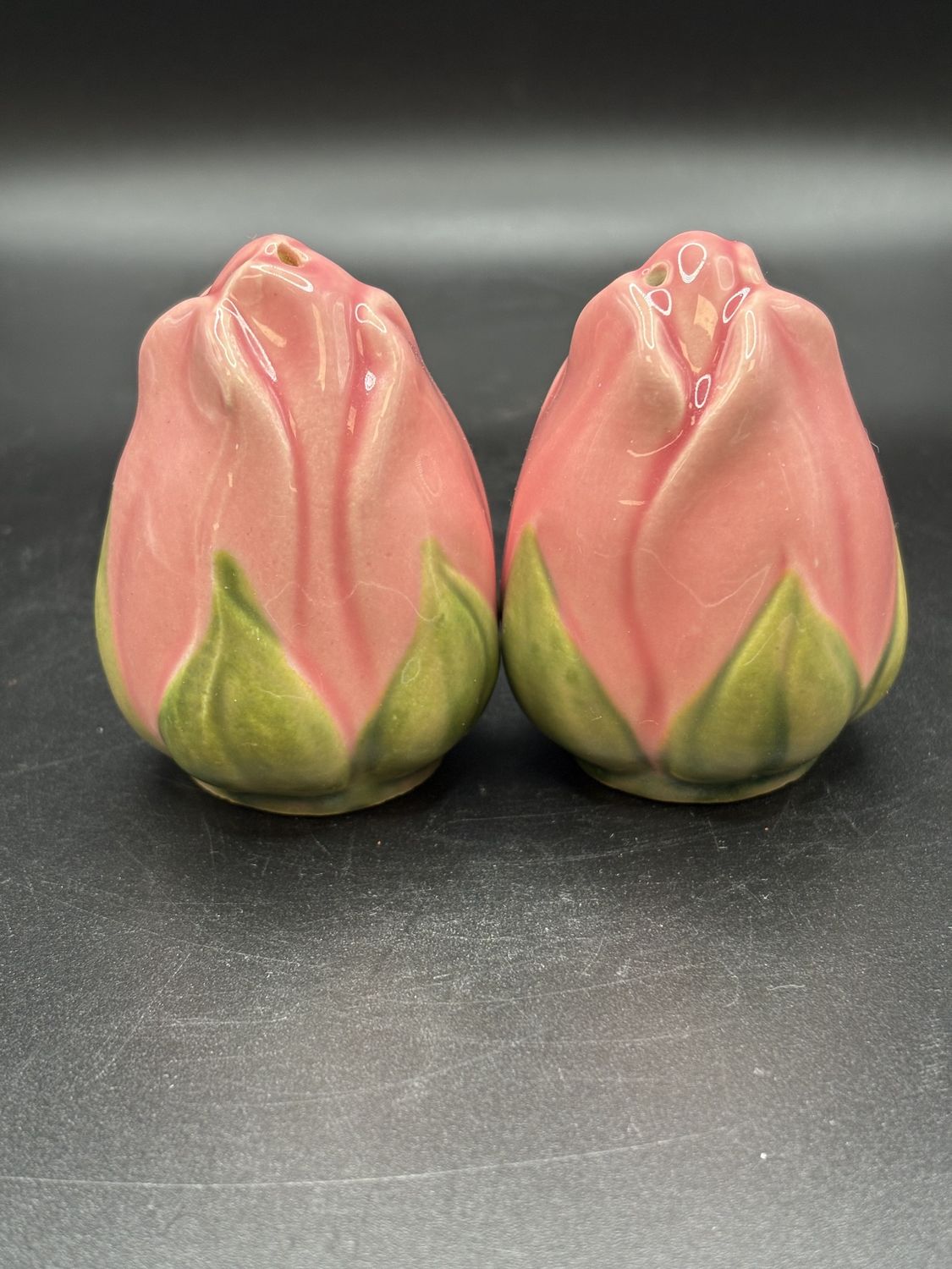 Porcelain. USA. Fransiscan Desert Rose Salt and Pepper Shakers. Set of 2. 2.75&quot;H
