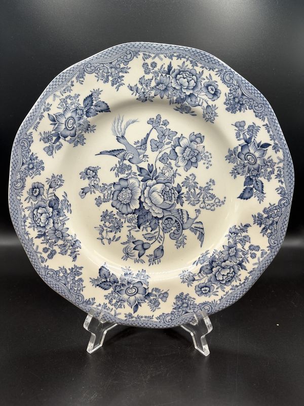 Dishware. England. Premiere. Asiatic Pheasant Blue Dinner Plate. 10&quot;W