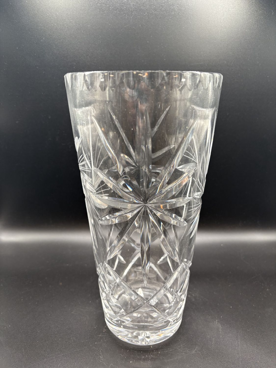 Vase. Bohemian Cut Crystal. 10&quot;H