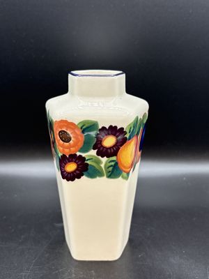 Porcelain. Denmark. Royal Copenhagen. Golden Summer Floral Vase. 6"H
