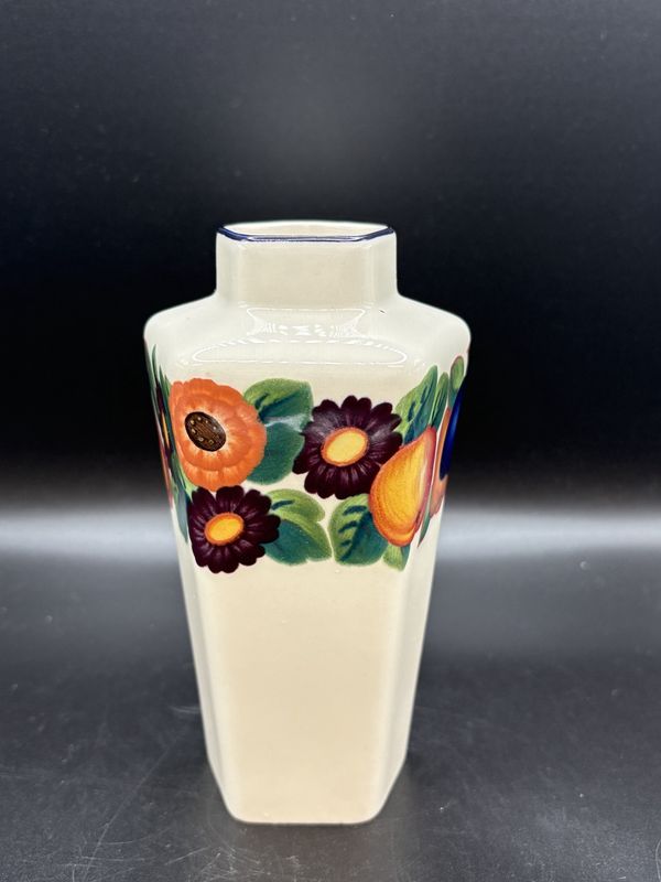 Porcelain. Denmark. Royal Copenhagen. Golden Summer Floral Vase. 6&quot;H