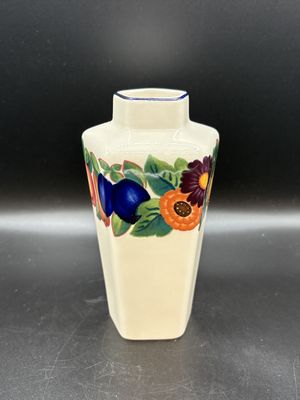 Porcelain. Denmark. Royal Copenhagen. Golden Summer Floral Vase. 6"H