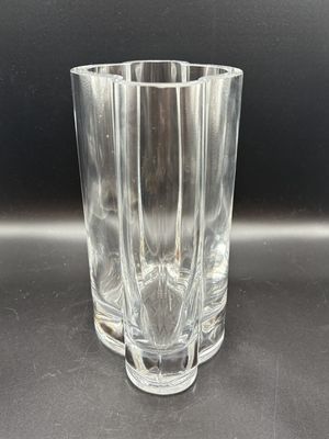 Crystal. Poland. Cloud-shaped Handmade Vase. Clear. 7.5"
